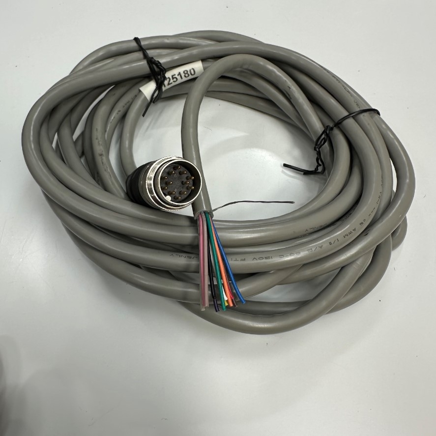 Cáp 5M 17ft Connector AISG DIN 12 Pin Male to 12 Core Shielded Cable Grey 12 Core x 0.12mm² OD 6.8mm For Signal and Power Cable Industrial