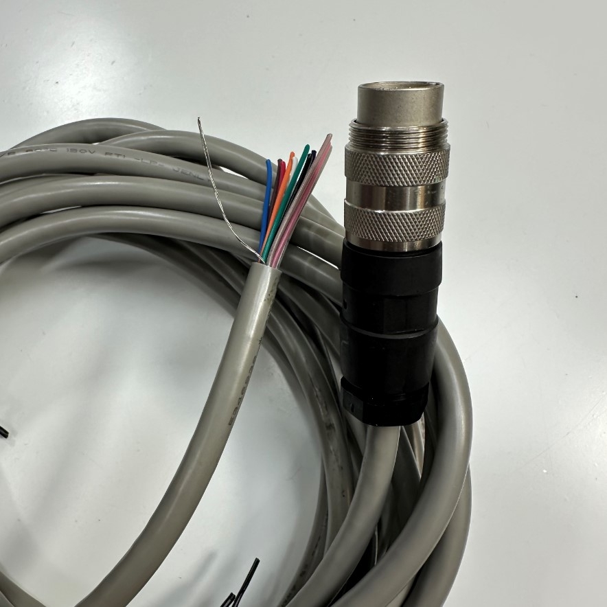 Cáp 5M 17ft Connector AISG DIN 12 Pin Male to 12 Core Shielded Cable Grey 12 Core x 0.12mm² OD 6.8mm For Signal and Power Cable Industrial