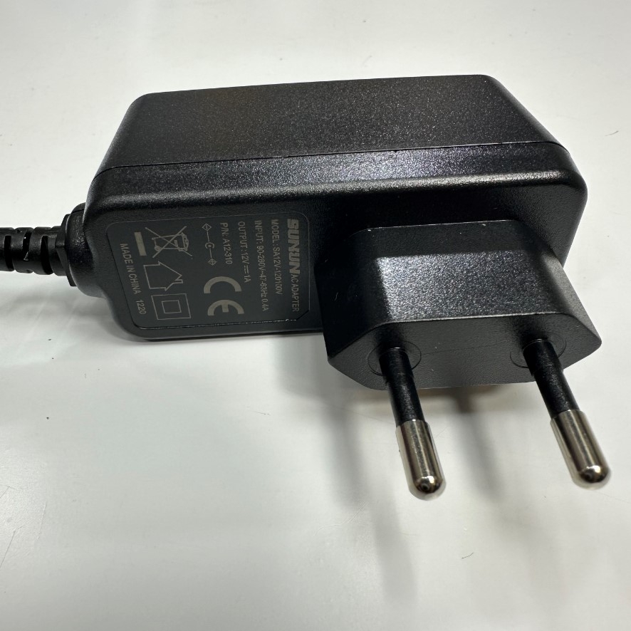 Adapter 12V 1A 12W Sunun OEM Thay Thế A&D AX-TB-249E 12V 1A EU Plug + ---C--- - Connector Tip Size 5.5mm x 2.5mm For Cân Điện Tử Balances A&D GF/GX Series GR Series GH Series Weighing Scale 12V