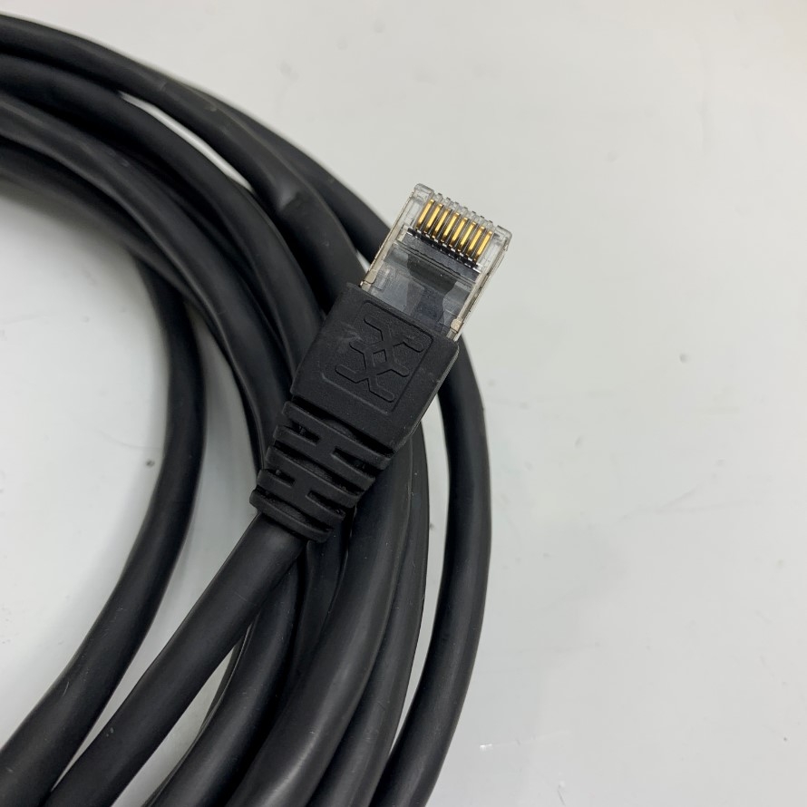 Cáp Mạng Công Nghiệp IE-C6FP8LE0050M40M40-E Dài 5M 17ft Cable LEONI Megaline F6-90 S/F flex Shielded E177515-V CAT6  S/FTP Ethernet RJ45 Gigabit Lan For Servo, PLC, HMI, Ethernet Network Cable