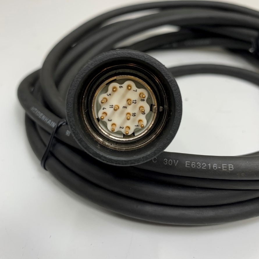 Cáp Điều Khiển Heidenhain 344228-03 Dài 3M 10ft Cable M23 12 Pin Male Heidenhain Connector 31S012 to Heidenhain 14 position female Connector 0SB014 For Heidenhain Linear Encoder, LS688 Linear Scal