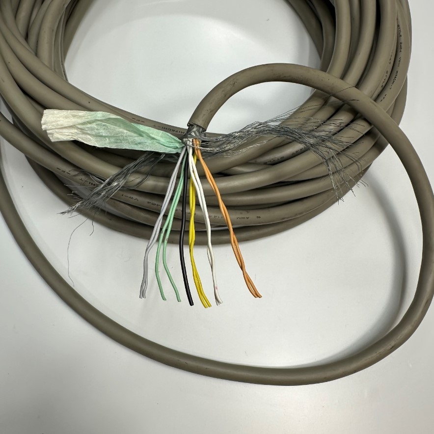 Cáp 1M 3.3ft 10 Core x 0.17mm² Hitachi E41447 STYLE 2464 VW-1 Shielded Cable 26AWG 80°C 300V Multicore Cable Control OD 7.5mm Grey For Signals Servo Motor Encoder, Industrial I/O Communication Robot Cable
