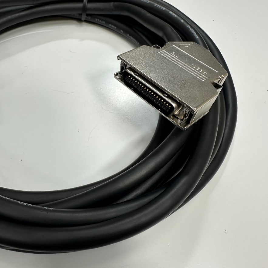 Cáp 4.2M 14ft SCSI Connector 3M 10336 MDR 36 Pin Male to Male Pitch 1.27mm with 60 Degree Metal Gold Plated Latch Clip Black OD 7.6mm Cable For Servo Drive I/O Signal Cable