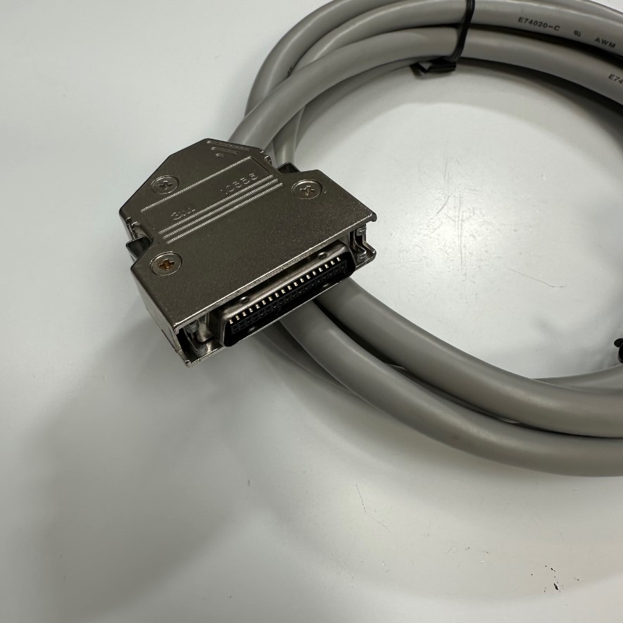 Cáp 2.8M 9.3ft SCSI Connector 3M 10336 MDR 36 Pin Male to Male Pitch 1.27mm with 60 Degree Metal Gold Plated Latch Clip Grey OD 7.6mm Cable For Servo Drive I/O Signal Cable