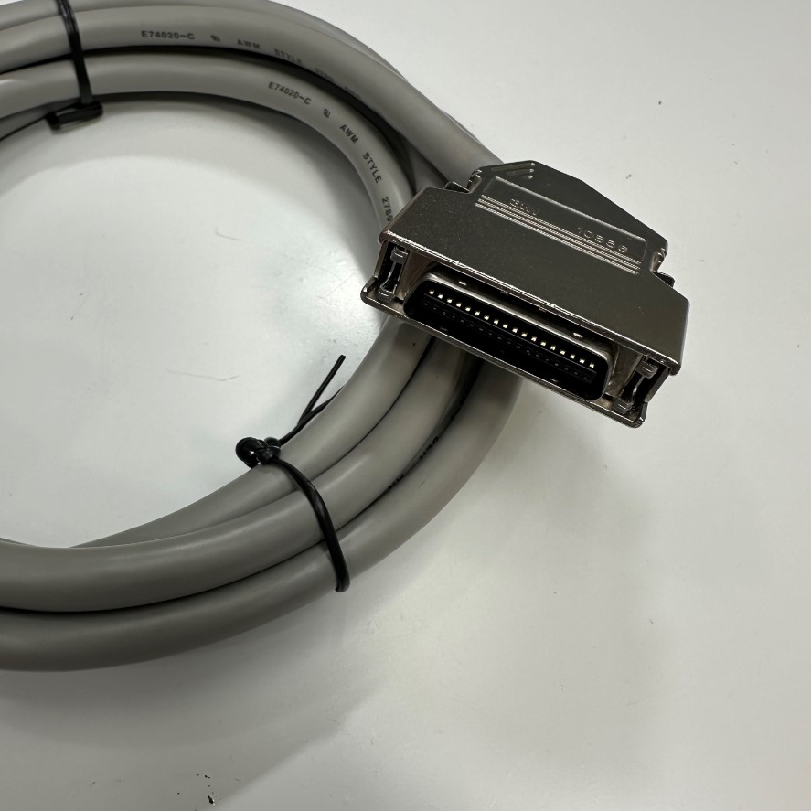 Cáp 2M 6.5ft SCSI Connector 3M 10336 MDR 36 Pin Male to Male Pitch 1.27mm with 60 Degree Metal Gold Plated Latch Clip Grey OD 7.6mm Cable For Servo Drive I/O Signal Cable