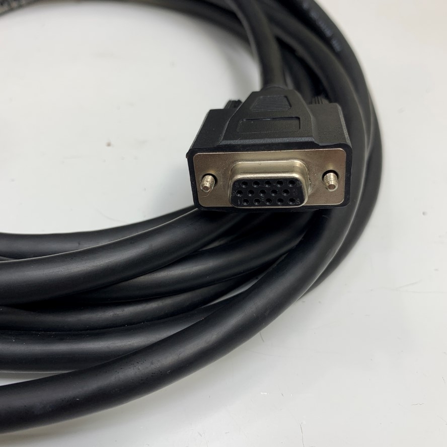 Cáp Điều Khiển Encoder Cable Dài 5M 17ft CN2 Connector Servo AC Servo TSB075L4C2 750W witch Servo Motor 80ST-M02430L4 750W Shielded Cable HD 15 Pin Male to Female D-Sub VGA