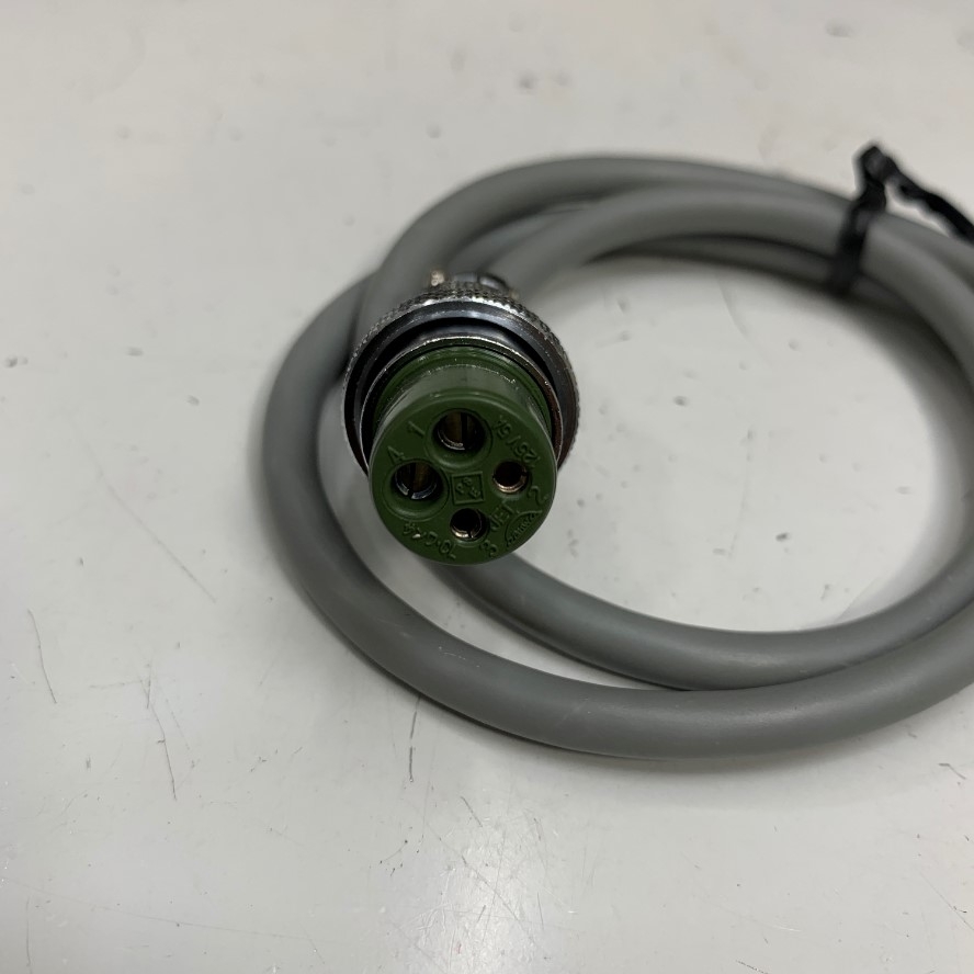 Cáp 1M 3.3ft Connector Sanwa 41-6590 4 Pin Female 125V 5A to 4 Core Ends Cable FUJI E.W.C 4 x 0.3mm² MVVS OD Ø 6.3mm Gray For CNC Industrial, Robot Industrial Cable