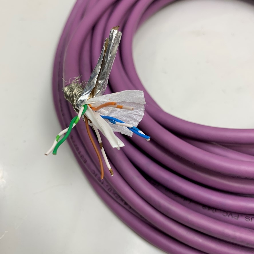 Cáp Truyền Dữ Liệu Mạng Công Nghiệp Dài 10M 30ft IGUS CHAINFLEX CFBUS-PVC-049 Cable CAT6 Ethernet Jacket Purple Shielded E310776 26AWG 4PR 4x2x0.15mm² OD 7.5mm For Gige Industrial Camera, Encoder, Robot, Bus Cable