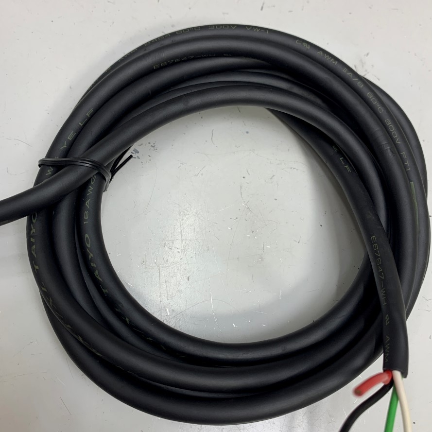 Cáp Điều Khiển 3M 10ft TAIYO Cable 4 Core x 0.75mm² 18AWG 80°C 300V OD 6.6mm For Servo Power Cable and Control Robotics, CNC Machines, Industrial Communication