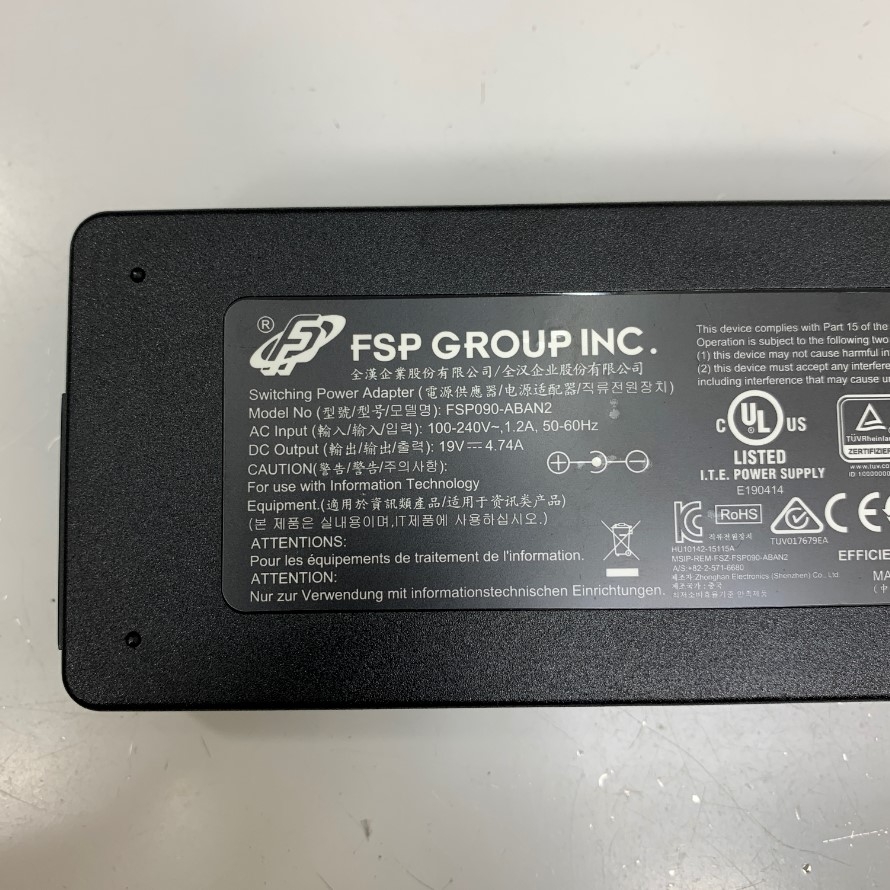 Adapter 19V 4.74A 90W FSP Switching Power Supply Connector Tip Size 5.5mm x 2.5mm For Máy Tính Công Nghiệp Scada Computer, Industrial PC, Fanless PC, Fanless Computer, Box PC, Fanless Box PC, Mini PC Intel NUC