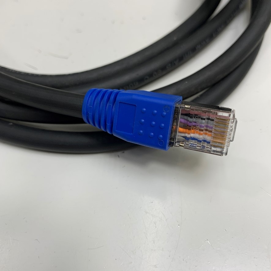 Cáp M12 A-Code 8 Pin Female to RJ45 Plug Industrial Ethernet Cable Dài 2M 6.5ft For Industrial Data System
