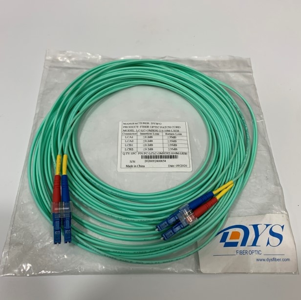 Dây Nhẩy Quang 10M (33ft) LC UPC to LC UPC Duplex OM3 Multimode PVC (OFNR) 2.0mm Fiber Optic Patch Cable