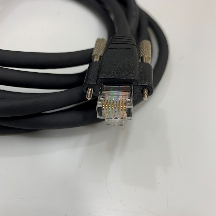 Cáp GigE CAT6 S/FTP Screw Locking Horizontal RJ45 DrC Cable Dài 3M 10ft For Industrial Ethernet Basler Cameras