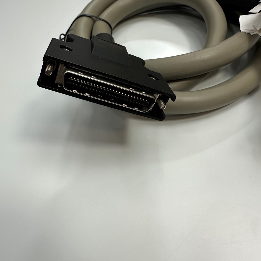 Cáp 1.5M 5ft I/O Signal Connector CN2 Harmonic Drive HA-800A Series Shielded Cable MDR 50 Pin Male to 50 Core Ends Hitach Cable 24AW OD Ø 13.5mm Grey