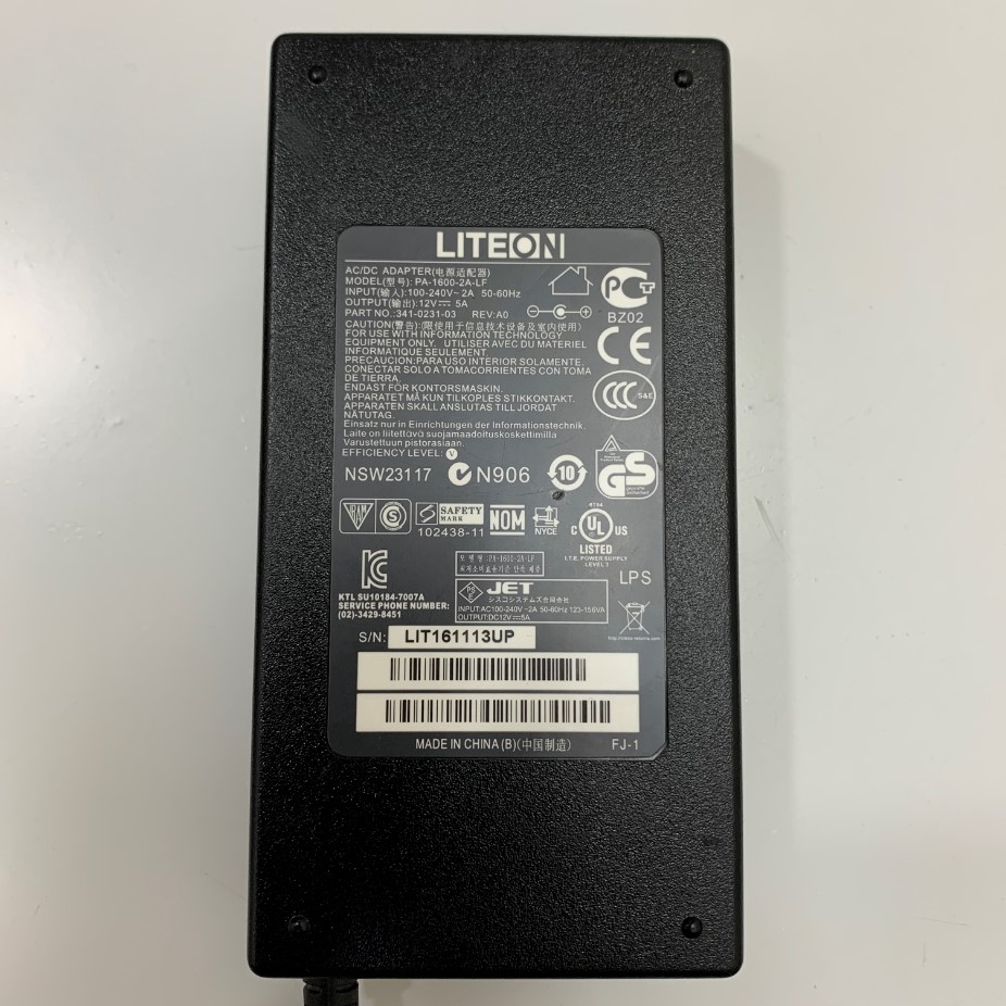Adapter 12V 5A 60W LITEON Connector Size 5.5mm x 2.5mm For Máy Xét Nghiệm Phân Tích Miễn Dịch