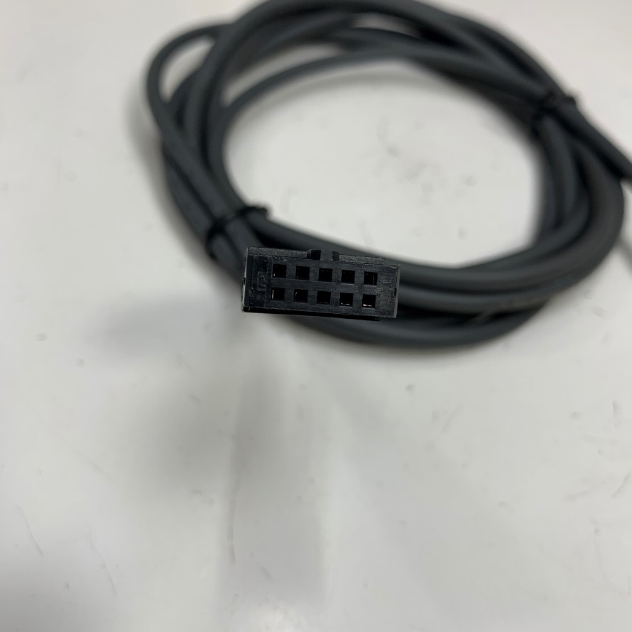 Cáp 2.4M 8ft Siron Round Cable IDC 10 Pin Female Pitch 2.54mm to 10 Core Ends Cable E14800 28AWG 80°C 30V OD Ø 5.0mm For I/O Communication CNC/PLC Cable