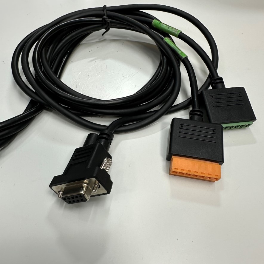 Cáp 2.1M 7ft CBL-VS150-DB15-2.0M-V1 Cable MGVR Barcode Scanner Reader Connector VGA HD 15 Pin Male   to DB9 Female + 5.5 x 2.1mm Female DC Power Jack and Splitter Y 2 Port I/O Cable 7 Pin Terminal Blocks