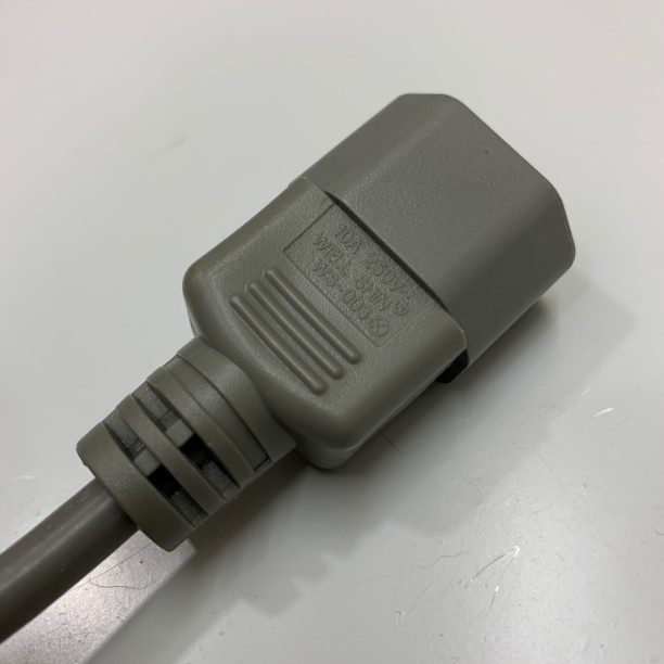 Dây Nguồn PDU Power Cord C13 to C14 10A 250V 18AWG 3x0.75mm² SJTW UL US H05VV-F Cable OD 6.7mm 6Ft Dài 1.8M Grey For Switch Cisco