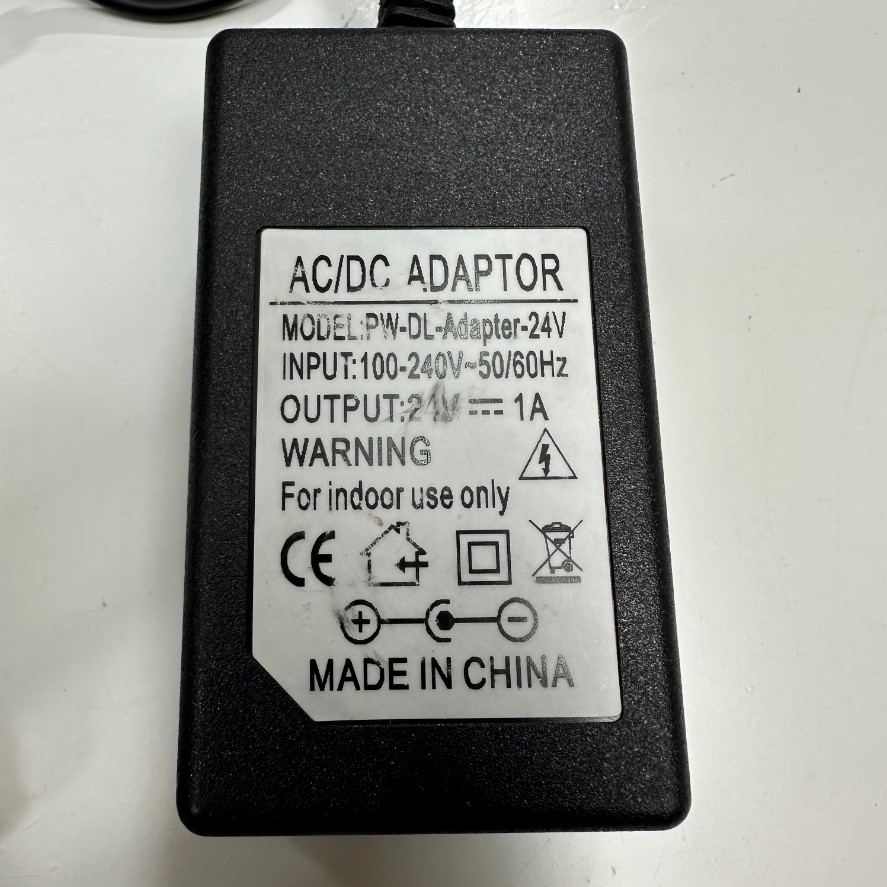 Adapter 24V 1A 24W PW-DL + ---C--- - Connector Tip Size 5.5mm x 2.5mm For Datalogic PW-CAB-1051 Matrix120 I/O Cable Power Supply 24V