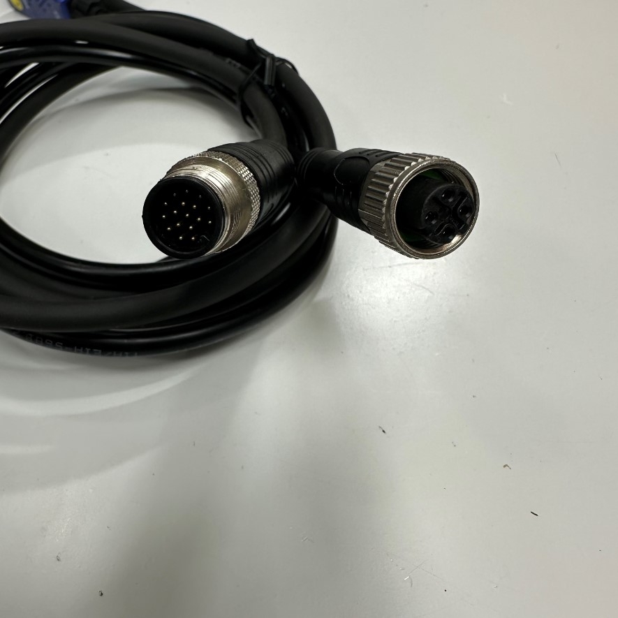 Datalogic M120 210-010 Industrial Barcode Scanner Connector M12 4 Pin D-Code Female + M12 17 Pin A-Code Male Hàng Đã Qua Sử Dụng