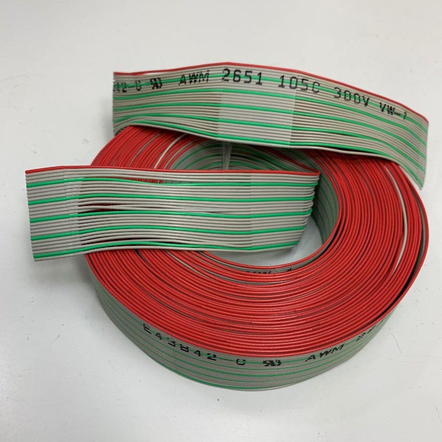 Cáp Bẹ Nhiều Mầu OKIFLEX IDC 26 Pin Flat Rainbow Ribbon Cable 26 Wire 1.27mm Pitch 26 Way Unscreened 33mm Width  E43842-G  AWM 2651 28AWG 105°C 300V VW-1 Length 1M