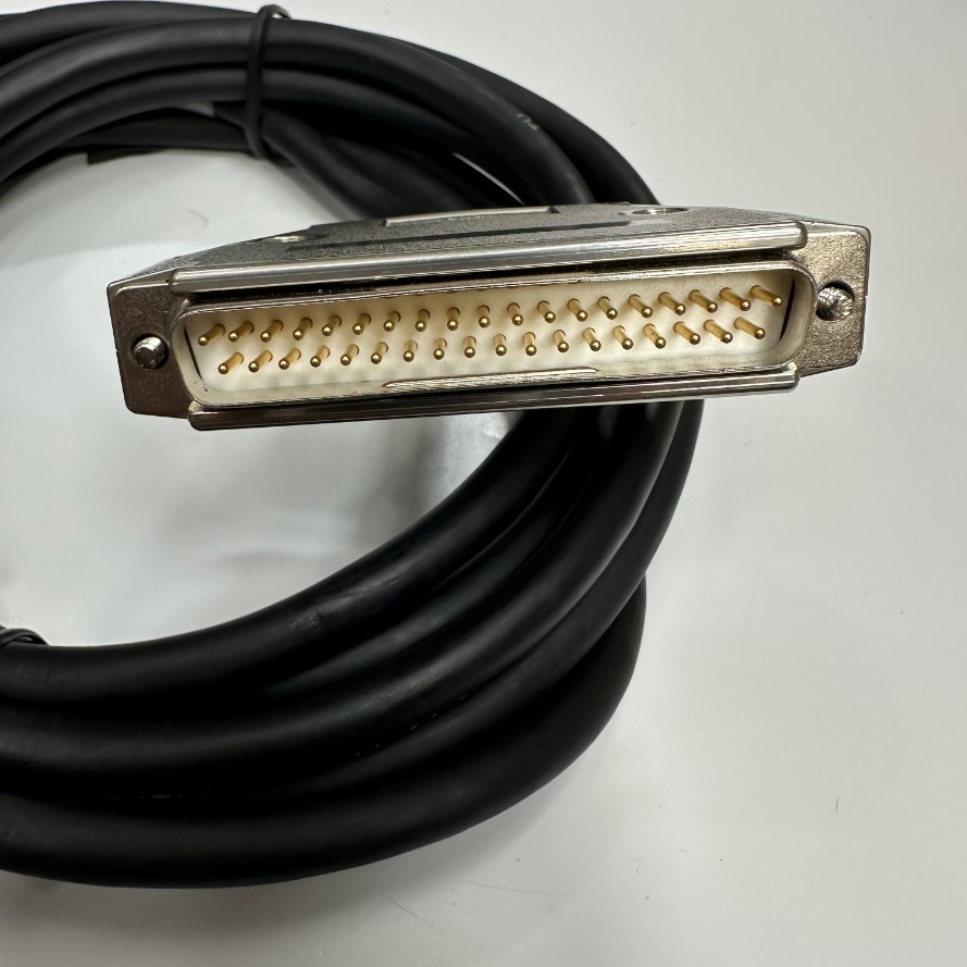 Cáp 3M 10ft Connector DDK 17J-37 DB37 Male to Male Serial Shielded Cable 28AWG E108683 OD Ø 8.0mm Black For ICP DAS CA-3720 Industrial Cable Connection