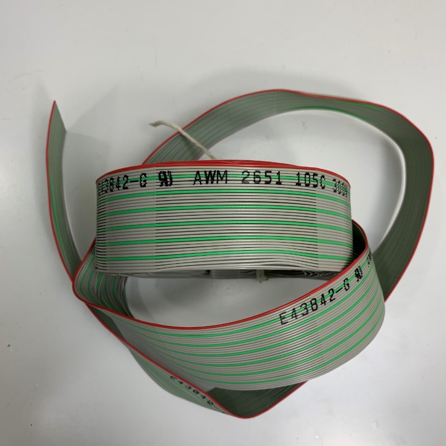 Cáp Bẹ Nhiều Mầu OKIFLEX IDC 34 Pin Flat Rainbow Ribbon Cable 34 Wire 1.27mm Pitch 34 Way Unscreened 43mm Width  E43842-G  AWM 2651 28AWG 105°C 300V VW-1 Length 1M