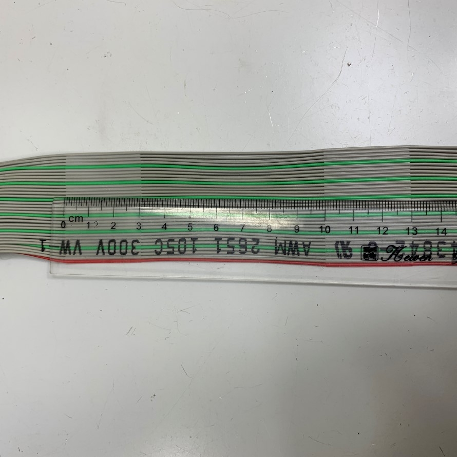 Cáp Bẹ Nhiều Mầu OKIFLEX IDC 34 Pin Flat Rainbow Ribbon Cable 34 Wire 1.27mm Pitch 34 Way Unscreened 43mm Width  E43842-G  AWM 2651 28AWG 105°C 300V VW-1 Length 1M