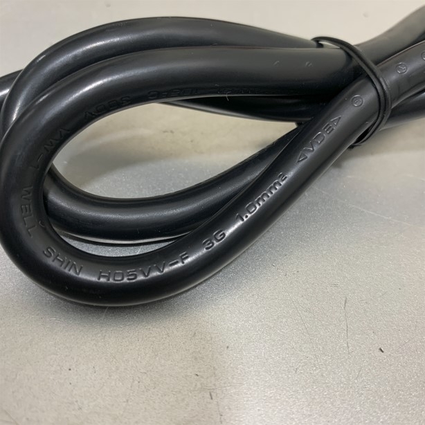 Dây Nguồn Máy Chủ WELL SHIN WS-002 WS-003 AC Power Cord C14 to C13 10A 250V 18AWG 3x1.0mm² H05VV-F Cable OD 7.8mm Length 1M For Server Dell HP and L2 L3 Switch Network Rack Mount