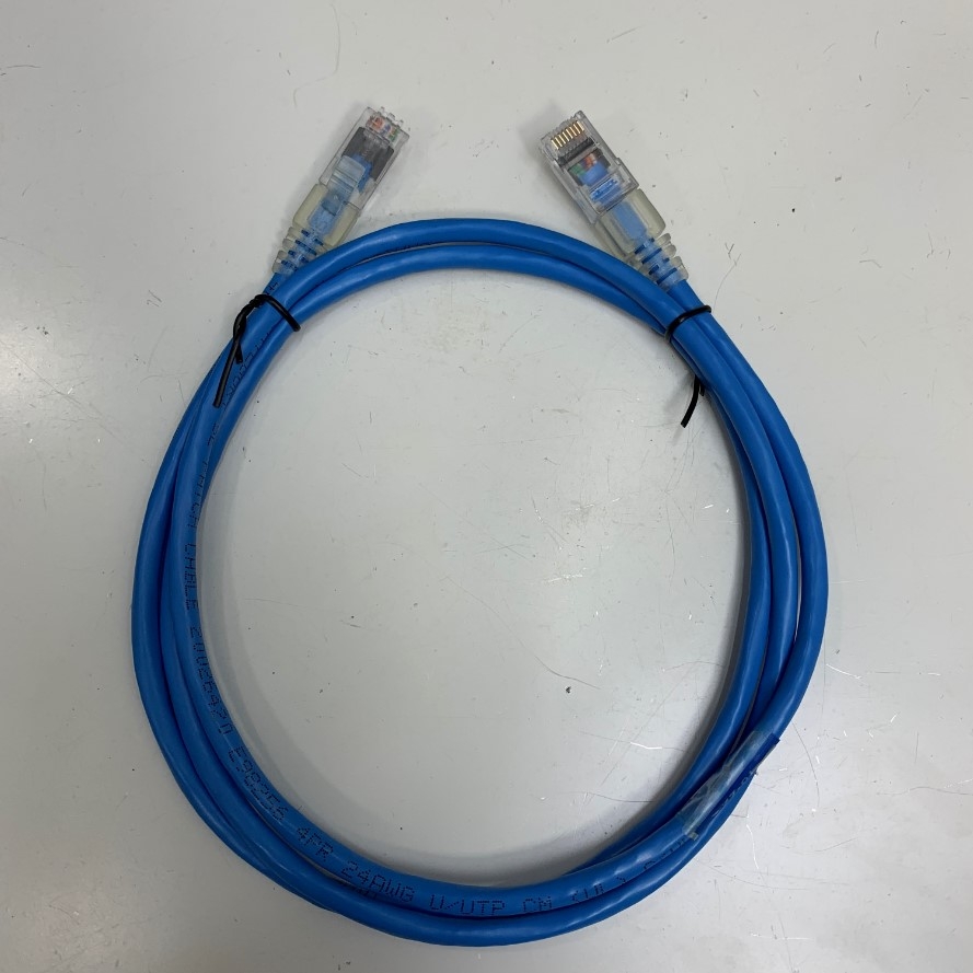 Dây Nhẩy COMMSCOPE CAT5E U/UTP PVC UL CM 1859239-1 Ethernet Gigabit Lan Network Patch Cord Straight Through Cable 24AWG OD Ø 5.5mm 75°C Blue Length 1.2M