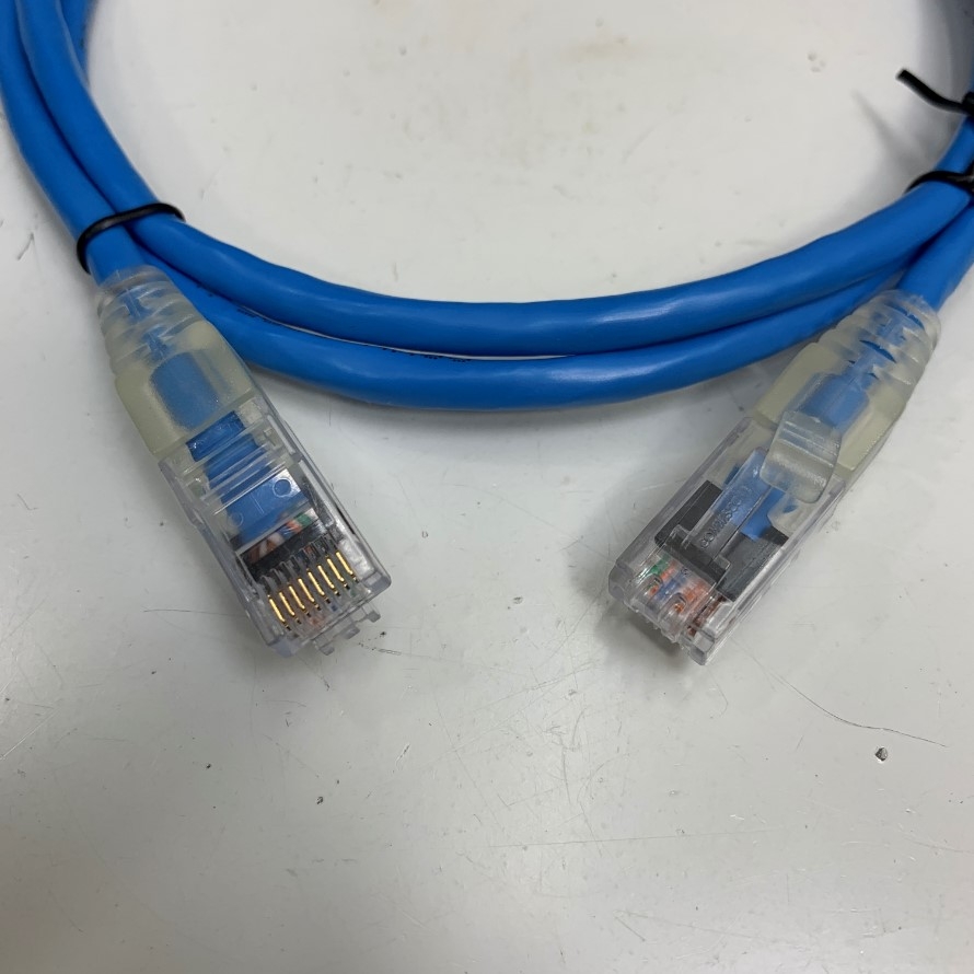 Dây Nhẩy COMMSCOPE CAT5E U/UTP PVC UL CM 1859239-1 Ethernet Gigabit Lan Network Patch Cord Straight Through Cable 24AWG OD Ø 5.5mm 75°C Blue Length 1.2M