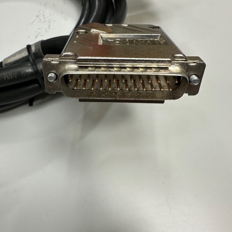 Cáp 3.4M 11.3ft Shielded Cable DB25 Male to Male 60 Degree Connector 3M Metal Shell Serial RS232 Cable 28AWG 80°C 300V Black OD 9.5mm For Fiber Laser Marking Machine