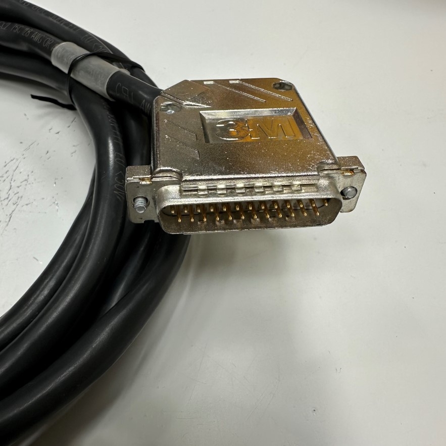 Cáp 3.4M 11.3ft Shielded Cable DB25 Male to Male 60 Degree Connector 3M Metal Shell Serial RS232 Cable 28AWG 80°C 300V Black OD 9.5mm For Fiber Laser Marking Machine