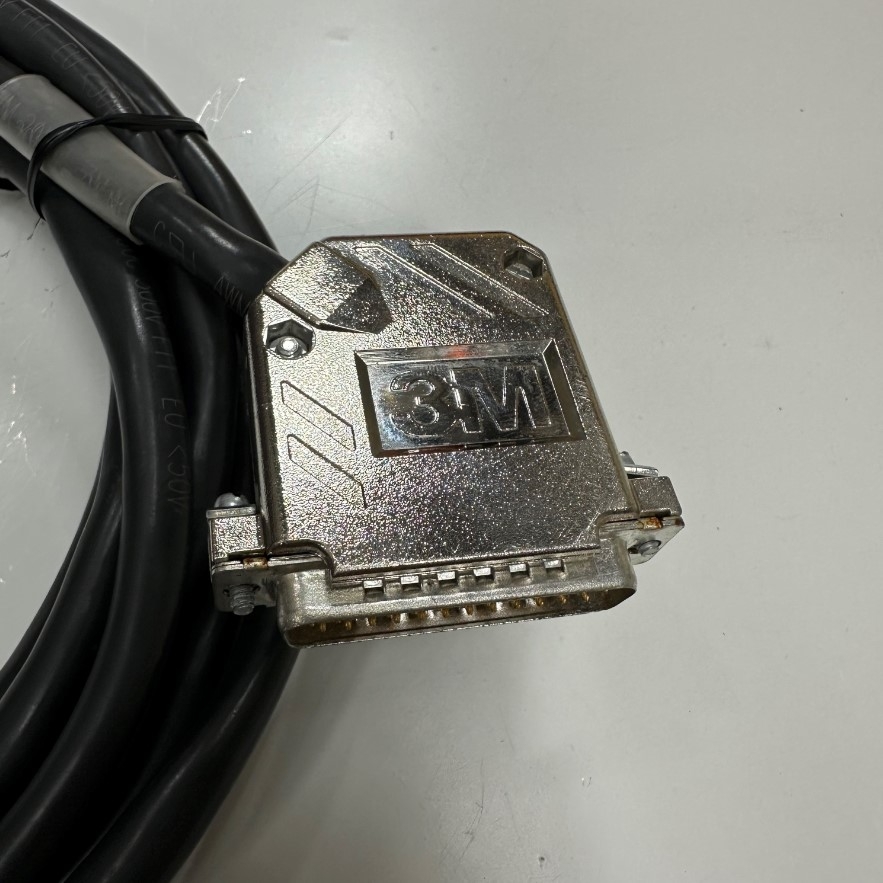 Cáp 3.3M 11ft Shielded Cable DB25 Male to Male 60 Degree Connector 3M Metal Shell Serial RS232 Cable 28AWG 80°C 300V Black OD 9.5mm For Máy Khắc Laser 3 Axis CO2 Laser Marker Controller ML-Z 9500