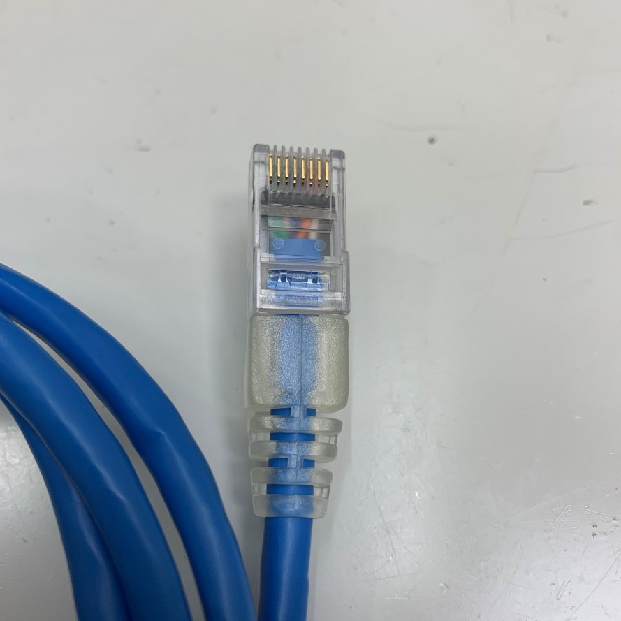 Cáp Mạng Công Nghiệp CAT5E U/UTP PVC UL CM Cable E98256 4PR Industrial Ethernet RJ45 Gigabit Lan Network PVC Blue 24AWG Dài 1M 3.3ft For Servo, PLC, HMI, Ethernet Network Cable