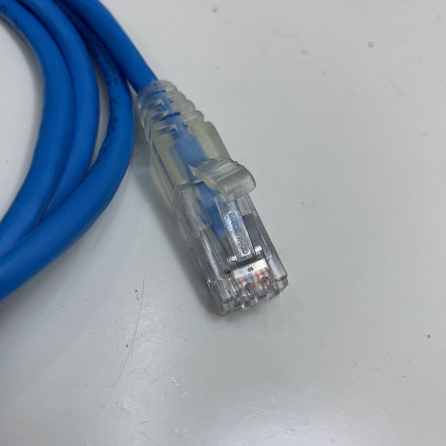 Cáp Mạng Công Nghiệp CAT5E U/UTP PVC UL CM Cable E98256 4PR Industrial Ethernet RJ45 Gigabit Lan Network PVC Blue 24AWG Dài 1.3M 4.3ft For Servo, PLC, HMI, Ethernet Network Cable