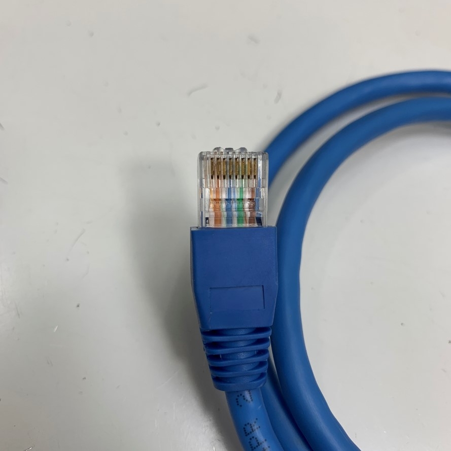 Dây Nhẩy COMMSCOPE AMP CAT6 U/UTP PVC E138034 Connector RJ45 to 8 Core Bare Wire Open End Dài 0.8M Cable 24AWG 4PR OD Ø 6.0mm 75°C Blue