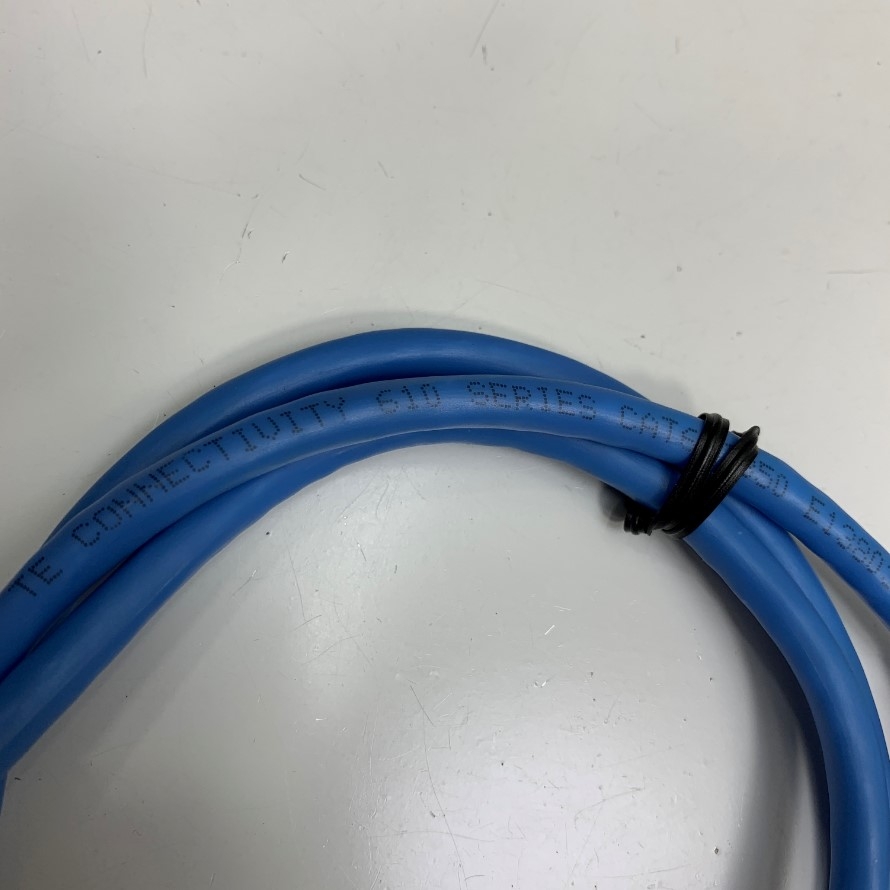 Dây Nhẩy COMMSCOPE AMP CAT6 U/UTP PVC E138034 Connector RJ45 to 8 Core Bare Wire Open End Dài 0.8M Cable 24AWG 4PR OD Ø 6.0mm 75°C Blue