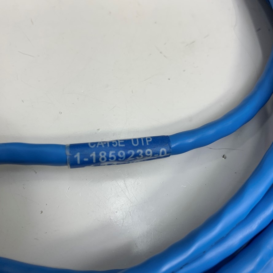 Dây Nhẩy AMP CAT5E U/UTP PVC UL CM 1-1859239-0 Ethernet Gigabit Lan Network Patch Cord Straight Through Cable E138034 24AWG OD Ø 5.5mm 75°C Blue Length 3M