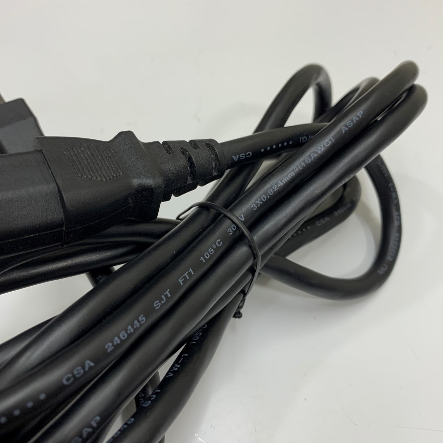 Dây nguồn ASAP NEMA 5-15P to C13 AC Power Cord 10A 125V 3x0.824 mm² 18AWG UL SJT Cable OD 8.0mm Length 3M