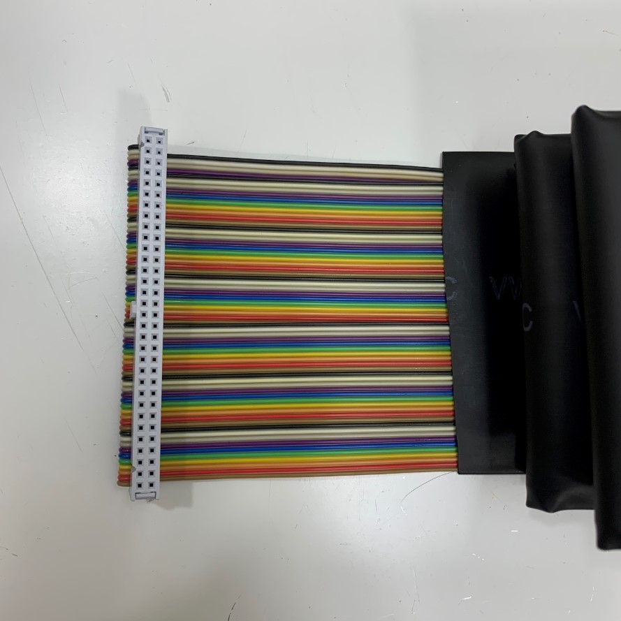 Cáp Ribbon 64 Pin IDC Cable 2.54mm Pitch 64 Pin Wire F/F Connector IDC Flat Rainbow Ribbon Cable Heat Shrink Tubing Dài 1.5M