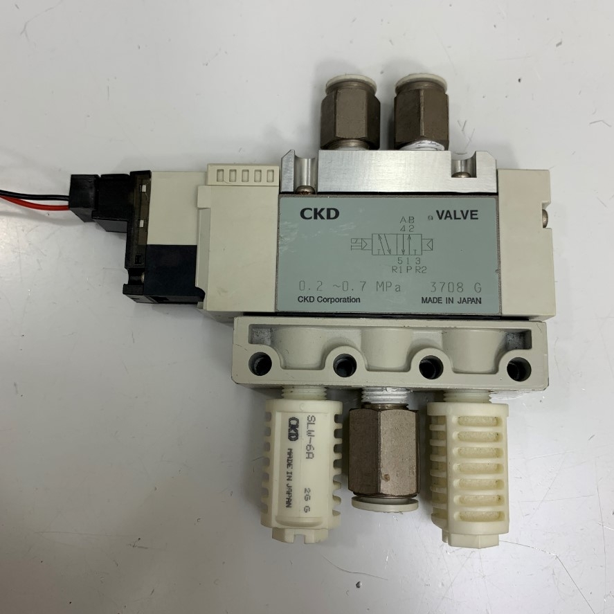 Van Điện Từ CKD 4GA210-E22 0.2~0.7Mpa 24V DC Solenoid Valve Hàng Original Theo Thiết Bị Đã Qua Sử Dụng in Japan