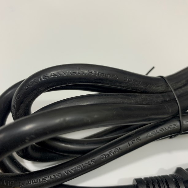 Dây Nguồn I-SHENG E55943 SP-301 IS-14 NEMA 5-15P to C13 AC Power Cord 13A 125V 3x1.31mm² 16AWG Cable OD 8.4mm Length 1.5M