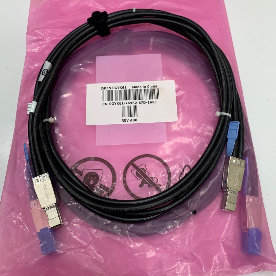 Cáp Dell Part CN-0GYK61-76962 Dài 2M External Mini SAS-HD SFF-8644 to SFF-8644 Cable Amphenol Data Server Raid