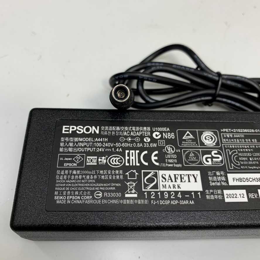 Adapter 24V 1.4A 33.6W EPSON Connector Size 6.0mm x 4.0mm For Epson Scanner GT-X830 Flatbed A4 6400dpi