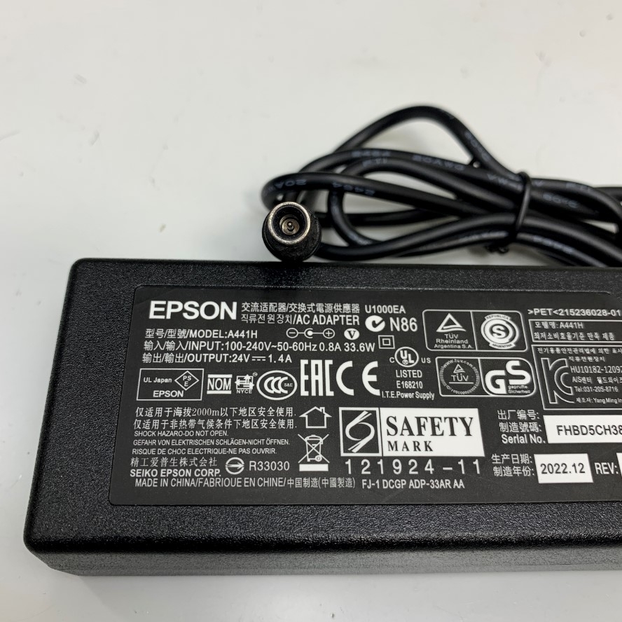 Adapter 24V 1.4A 33.6W EPSON OEM Sunny SYS1541-2424 Connector Size 6.0mm x 4.0mm For Máy Scan Tài Liệu Scanner Fujitsu SP1120/ SP1125/SP1130, Fujitsu IX1400