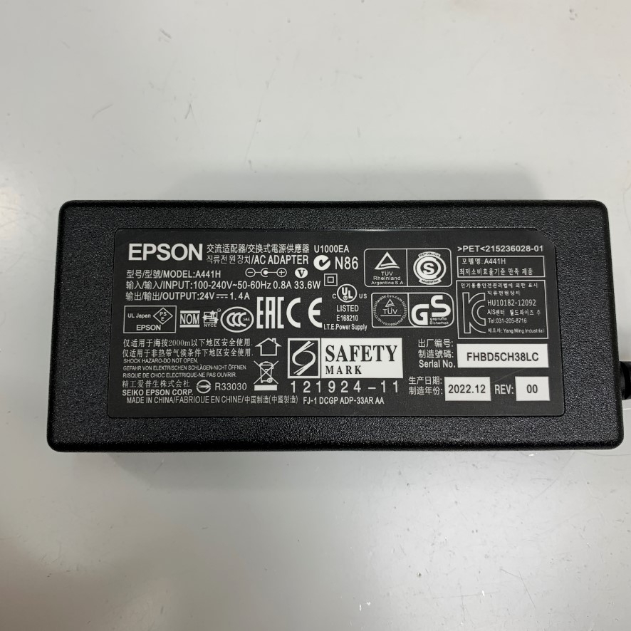 Adapter 24V 1.4A 33.6W EPSON OEM Sunny SYS1541-2424 Connector Size 6.0mm x 4.0mm For Máy Scan Tài Liệu Scanner Fujitsu SP1120/ SP1125/SP1130, Fujitsu IX1400