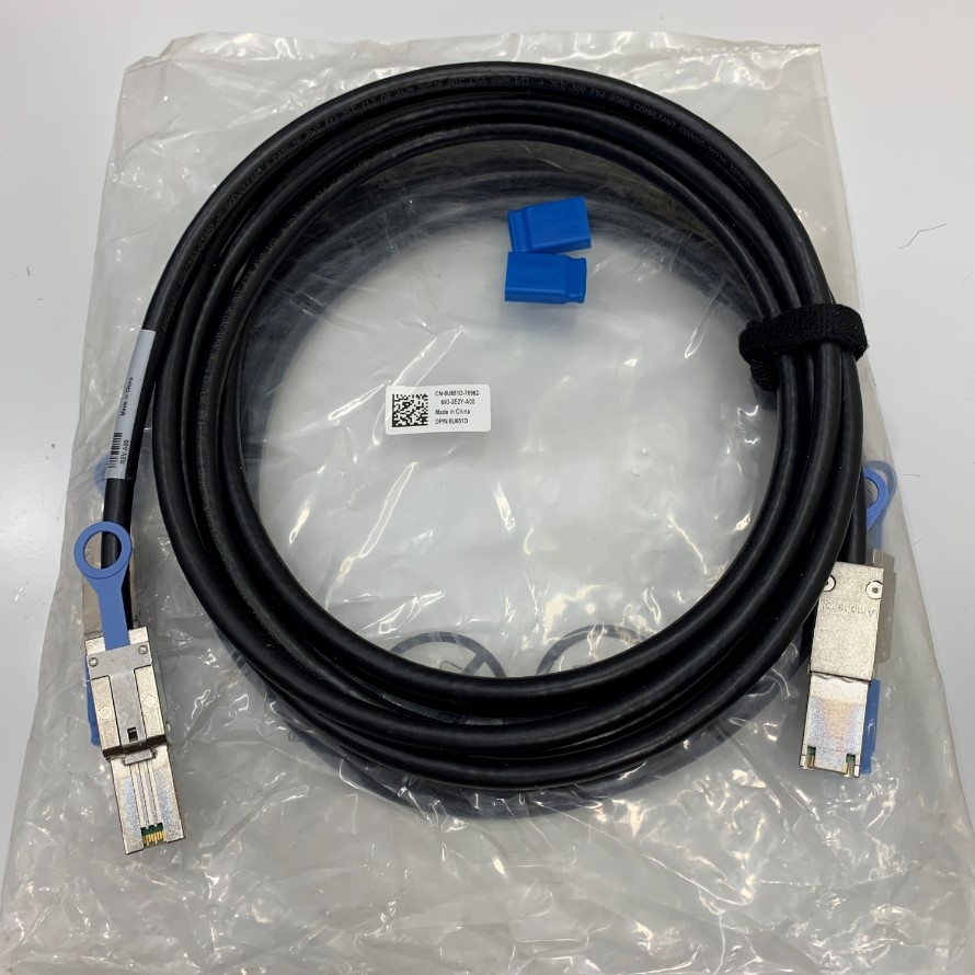 Cáp Dell 0U651D SAS Cable SFF-8088 to SFF-8088 External Mini SAS to External Mini SAS 4 Meter Cable Amphenol Data Server