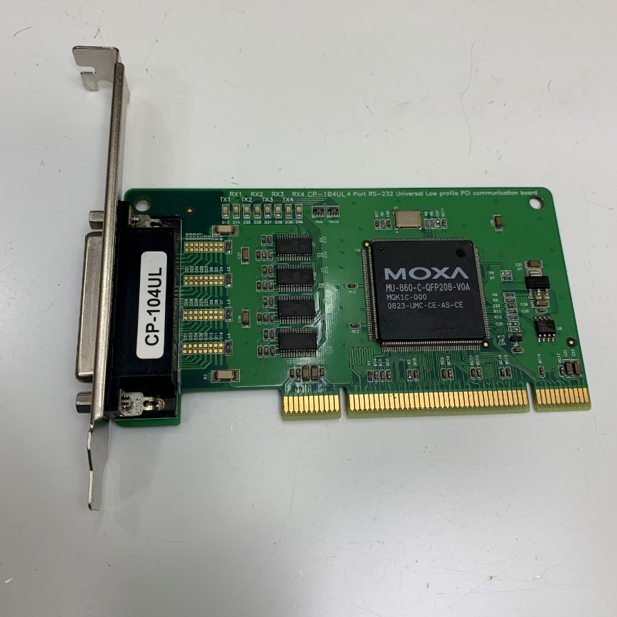 Card Moxa CP-104UL PCI 4X to 4 Port RS232 DB9 Multiport Serial Adapter Không Cáp Đi Kèm For Advantech Industrial Computer, Medica System, Industrial Control, Traffic System