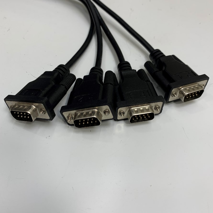 Cáp Moxa CBL-M44M9x4-50 DB44 Pin Male to 4 x DB9 Pin Male Connection Cable RS232 Dài 0.5M For Moxa Card CP-104UL 104EL-A 114EL Servers